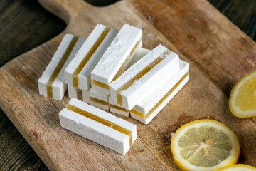 sweet Turkish delight with lemon flavor