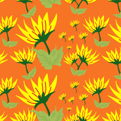 Yellow flowers repeated pattern