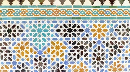 mosaïque zellige arabo-andalouse décoratif d'un palais andalous