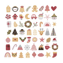 Big Christmas collection with traditional Christmas symbols and decorative elements.