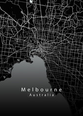 Naklejka premium Melbourne Australia City Map