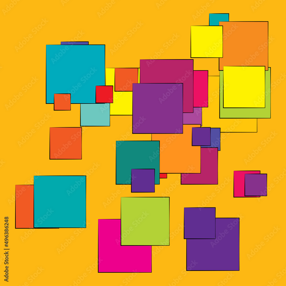 Poster random, scattered squares pattern, texture element. randomness concept