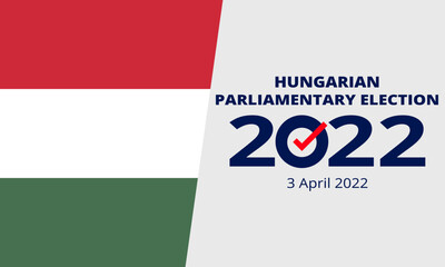 Vector illustration of the banner Parliamentary elections in Hungary 2022