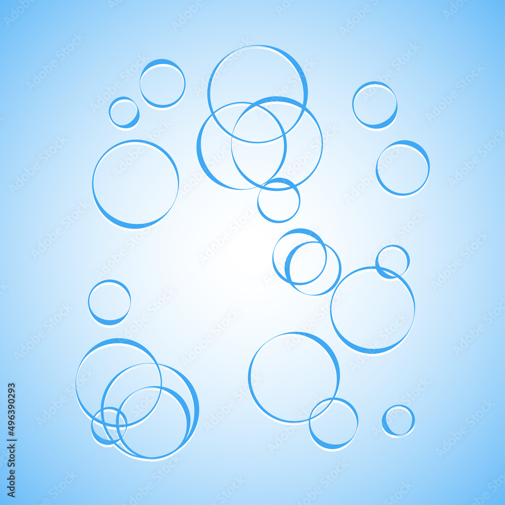 Poster random chaotic overlapping circles composition. randomness concept