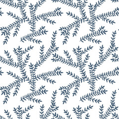 Watercolor decorative items for Easter. Hare, plant, egg - seamless pattern