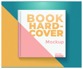 Square hard cover book mockup