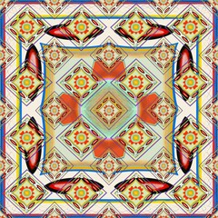 Beautiful seamless pattern handmade ikat art. folk embroidery and Mexican style. Aztec geometric art ornament print. photo  mandalas pattern and Background concept