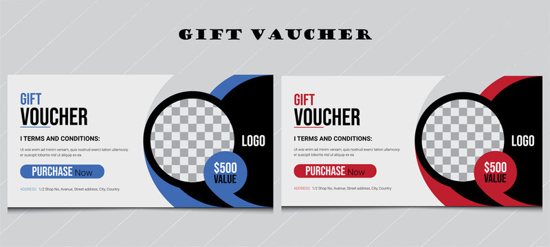Gift Voucher Template, Discount Voucher, Corporate Gift Voucher Template, Coupon Design, Discount Voucher Template. Company Voucher Design, Abstract gift voucher card template. Modern discount coupon.