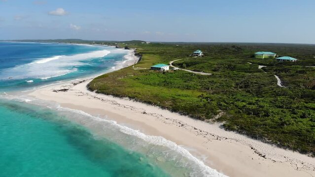 Aerial view of Dragon Cay Beach, Middle Caicos, Turks and Caicos Islands