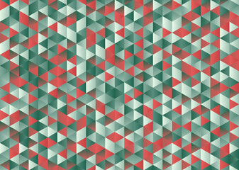 Triangle green red abstract geometric gradient background