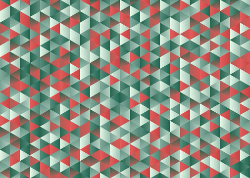 Triangle Green Red Abstract Geometric Gradient Background