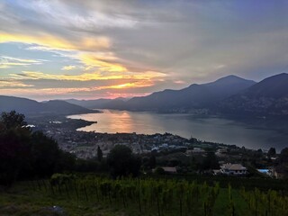 sunset over the lake