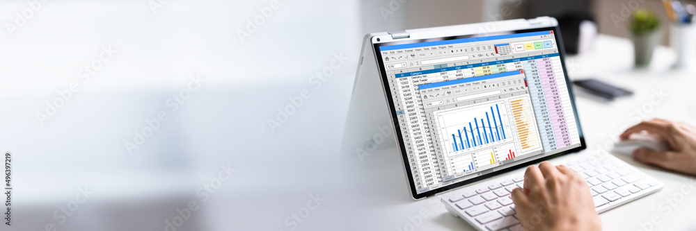 Poster spreadsheet data business work