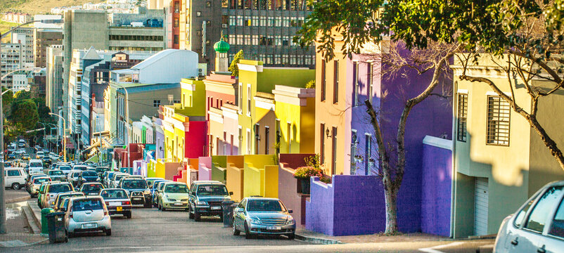 This citys characterful district. Shot of the colorful homes of the Bo Kaap, Cape Town.