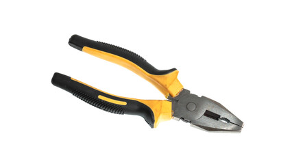 yellow pliers on a white background