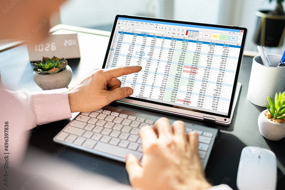 Aufkleber spreadsheet data business work