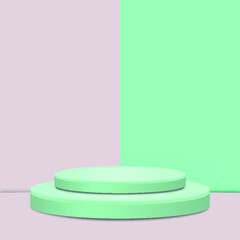 3d green podium bacground