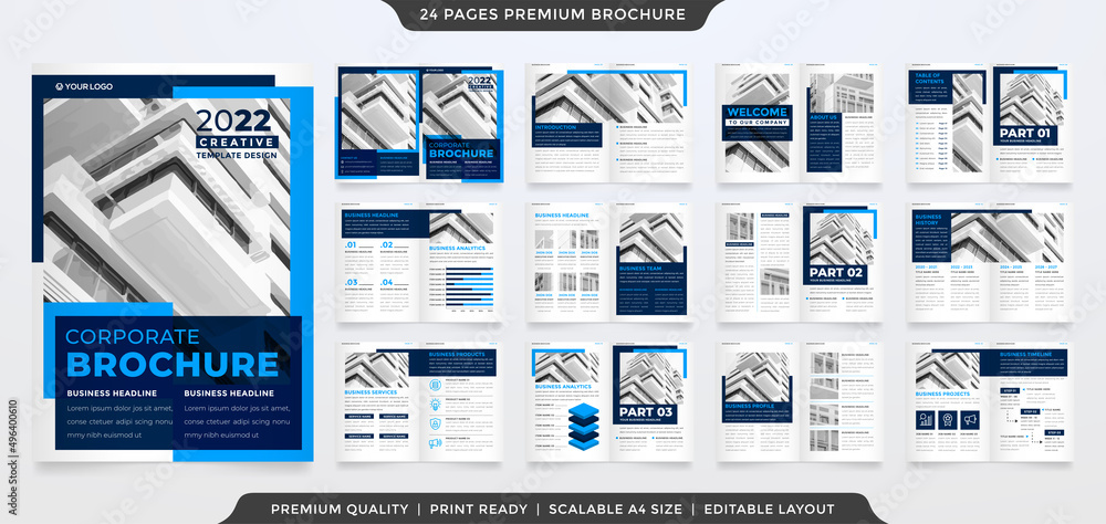 Aufkleber minimalist brochure template with modern concept and minimalist layout use for business profile and 