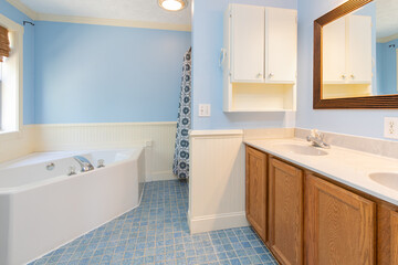 blue bathroom