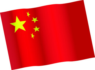China or Chinese flag vector icon