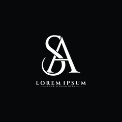 Letter SA luxury logo design vector - obrazy, fototapety, plakaty