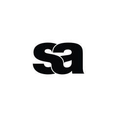 Letter SA simple logo design vector - obrazy, fototapety, plakaty