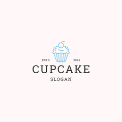 Fototapeta na wymiar Cup cake logo icon design template vector illustration