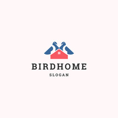 Bird home logo icon design template vector illustration