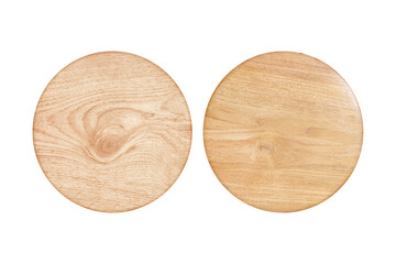 round wooden cutting Board isolated on white backgroundwith clipping path