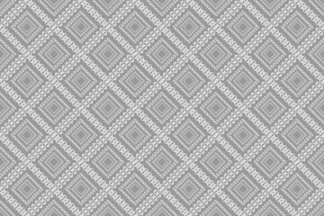 Seamless geometric ethnic fabric pattern, quadrilateral pattern, fabric pattern design, carpet, wallpaper, curtain, cushion, clothing, wrap, batik, gray background