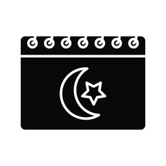 calendar icon. ramadan month sign. vector illustration