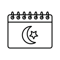 calendar icon. ramadan month sign. vector illustration