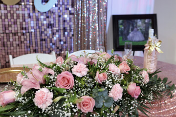 Decorated Table for the Reception; Fifteen Years Old Party