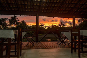 Sunset at the lake in Brazil