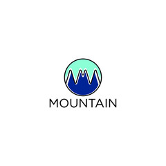 mountain logo with abstract design and colorful vector graphic