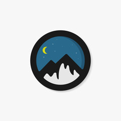 Night Mountain Logo Design Vector