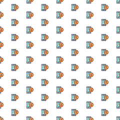 Vector social media link, connection, network pattern with various icons.