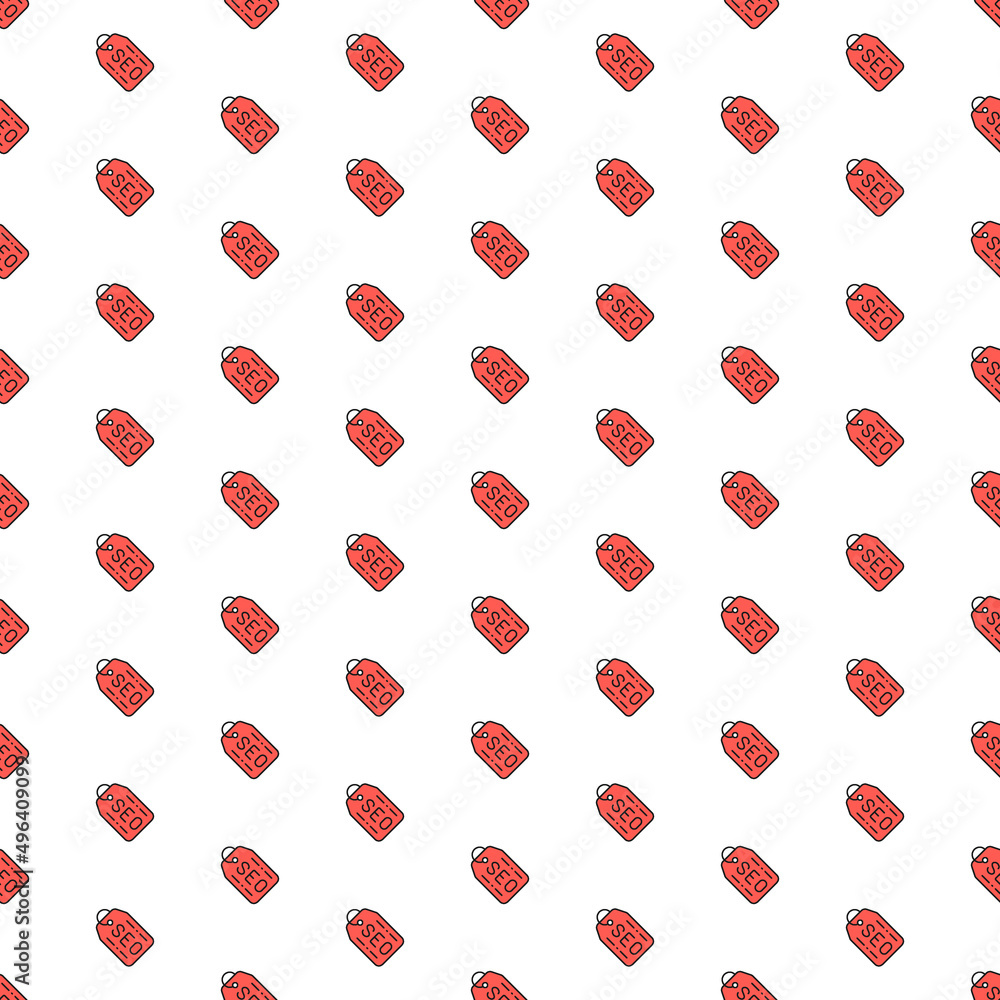 Aufkleber vector seo tag, label pattern with various icons. symbol texture design.