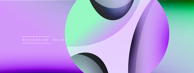 Creative geometric wallpaper. Minimal abstract background. Circle and wave composition vector illustration for wallpaper banner background or landing page