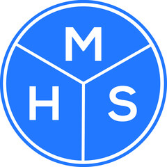 MHS letter logo design on white background. MHS  creative circle letter logo concept. MHS letter design.