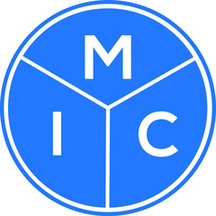 MIC letter logo design on white background. MIC  creative circle letter logo concept. MIC letter design.
