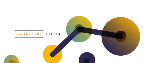 Abstract background. Round dots connected by lines. Trendy techno business template for wallpaper, banner, background or landing
