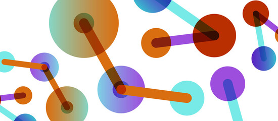 Abstract background. Round dots connected by lines. Trendy techno business template for wallpaper, banner, background or landing