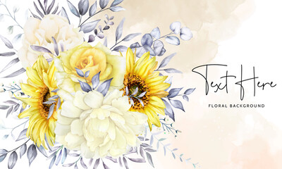 elegant watercolor floral background template