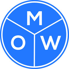 MOW letter logo design on black background. MOW  creative initials letter logo concept. MOW letter design.