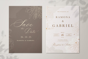 Golden Wedding Invitation and Save the Date