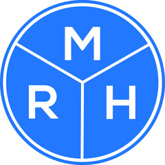 MRH letter logo design on white background. MRH creative circle letter logo concept. MRH letter design. 
