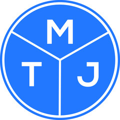 MTJ letter logo design on white background. MTJ  creative circle letter logo concept. MTJ letter design.