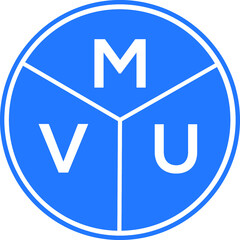 MVU letter logo design on white background. MVU  creative circle letter logo concept. MVU letter design.