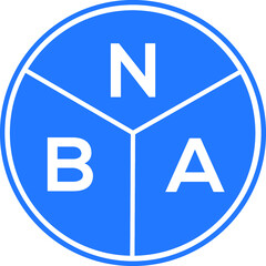 NBA letter logo design on white background. NBA  creative circle letter logo concept. NBA letter design.
